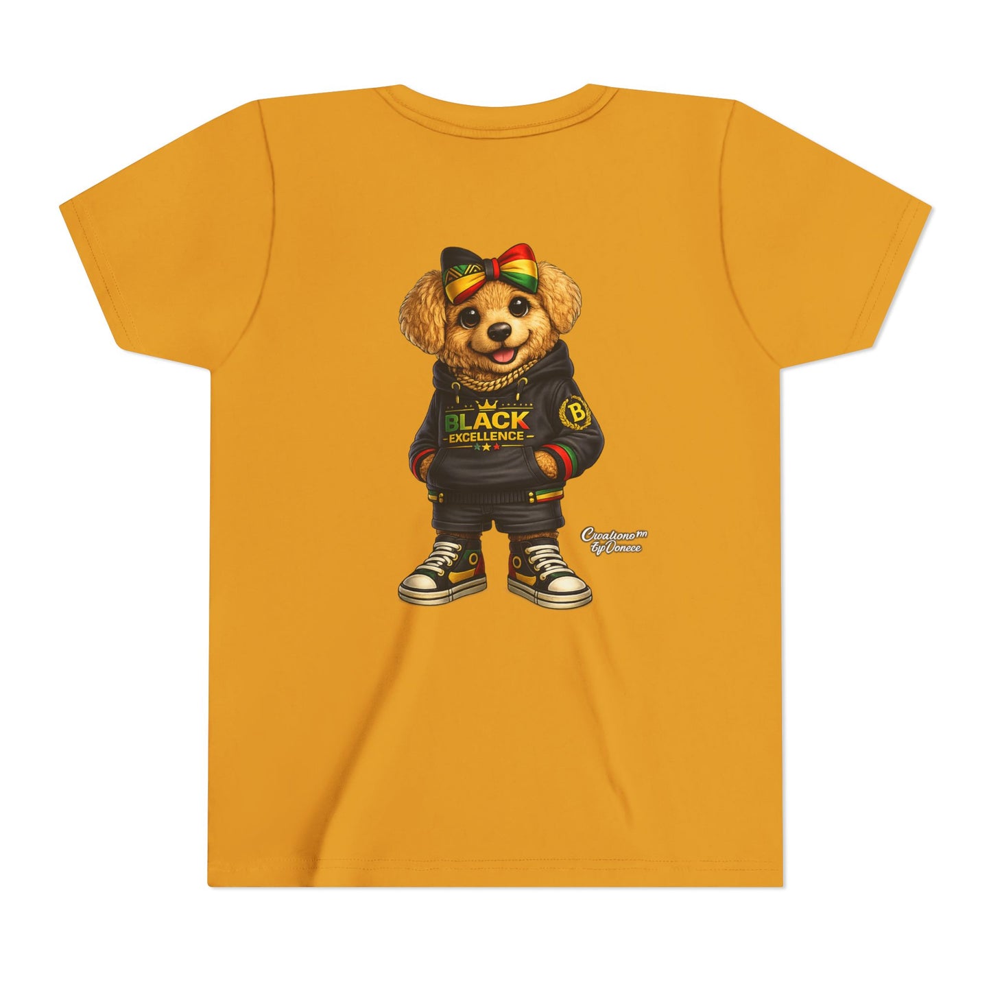 Youth Tee — Rasta Teddy "Black Excellence" Graphic Shirt