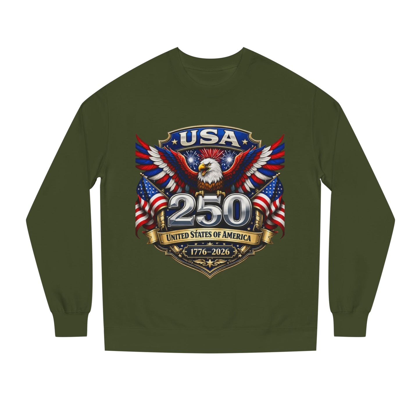 USA 250th Anniversary Sweatshirt — Patriotic Eagle 1776–2026 Crewneck