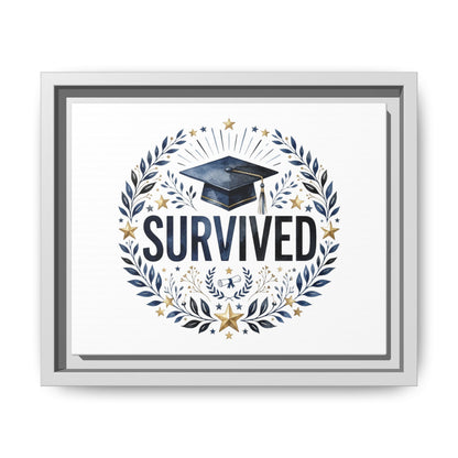 Graduation 'Survived' Framed Canvas Art — Cap & Laurel Keepsake