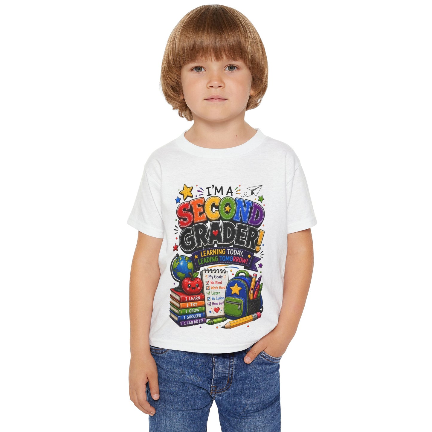 Second Grader Toddler T‑Shirt - "I'm a Second Grader" Back-to-School Cute Kids Tee