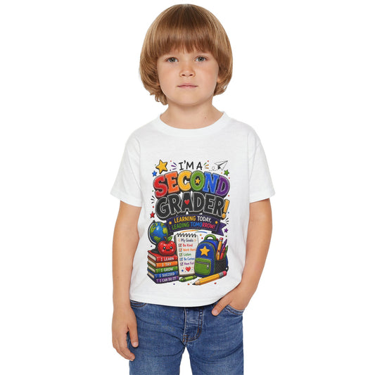 Second Grader Toddler T‑Shirt - "I'm a Second Grader" Back-to-School Cute Kids Tee