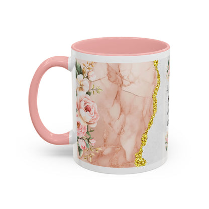 Mother's Heart Floral Accent Coffee Mug – “A Mother's Heart…Where Love Speaks the Loudest” (11/15oz)