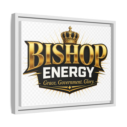 Framed Canvas Art - "Bishop Energy" Gold Crown Logo (Matte)