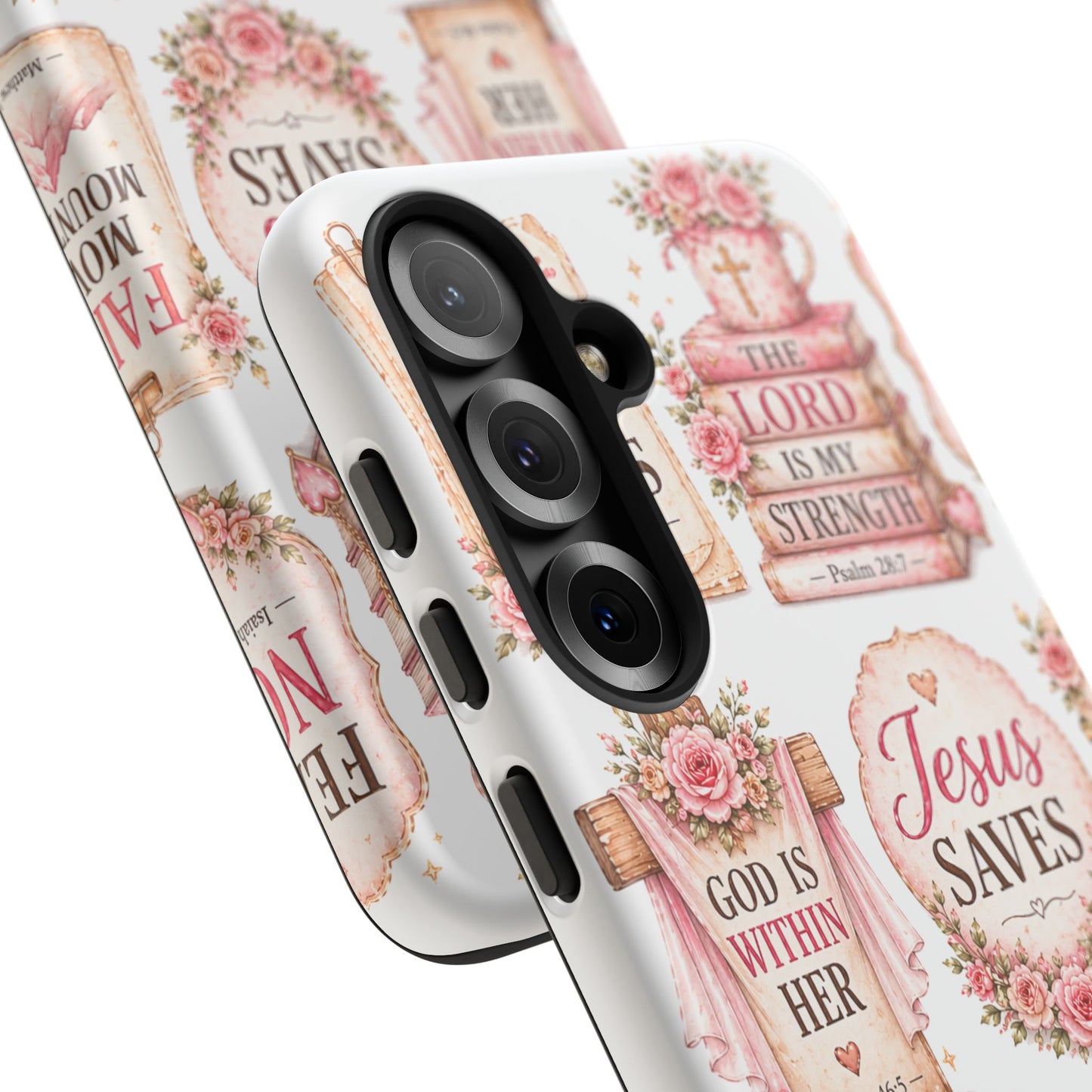 Faith Phone Case — 'Jesus Saves' Floral Christian Scripture iPhone Case