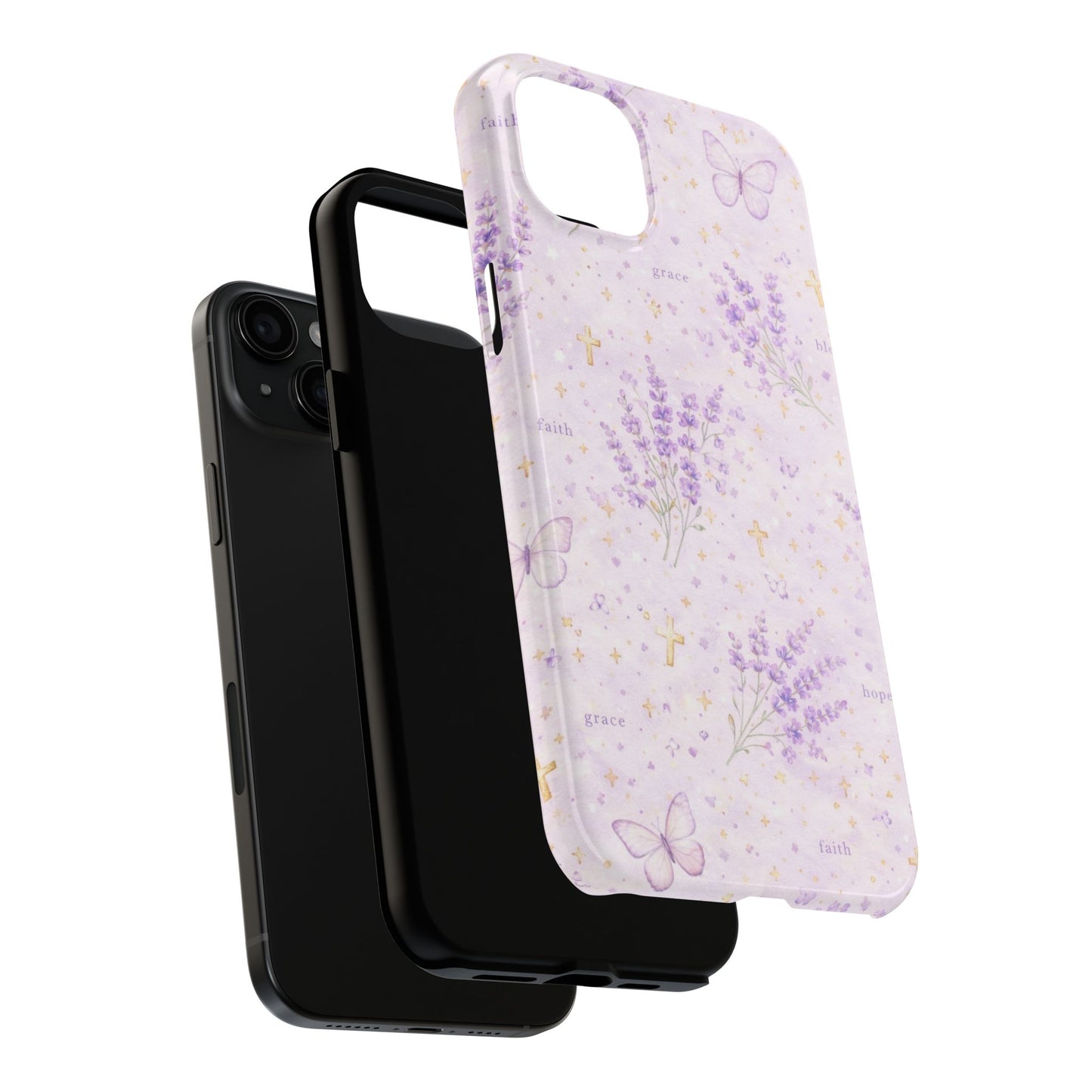 Faith Grace Blessed Phone Case | Christian Floral iPhone Case
