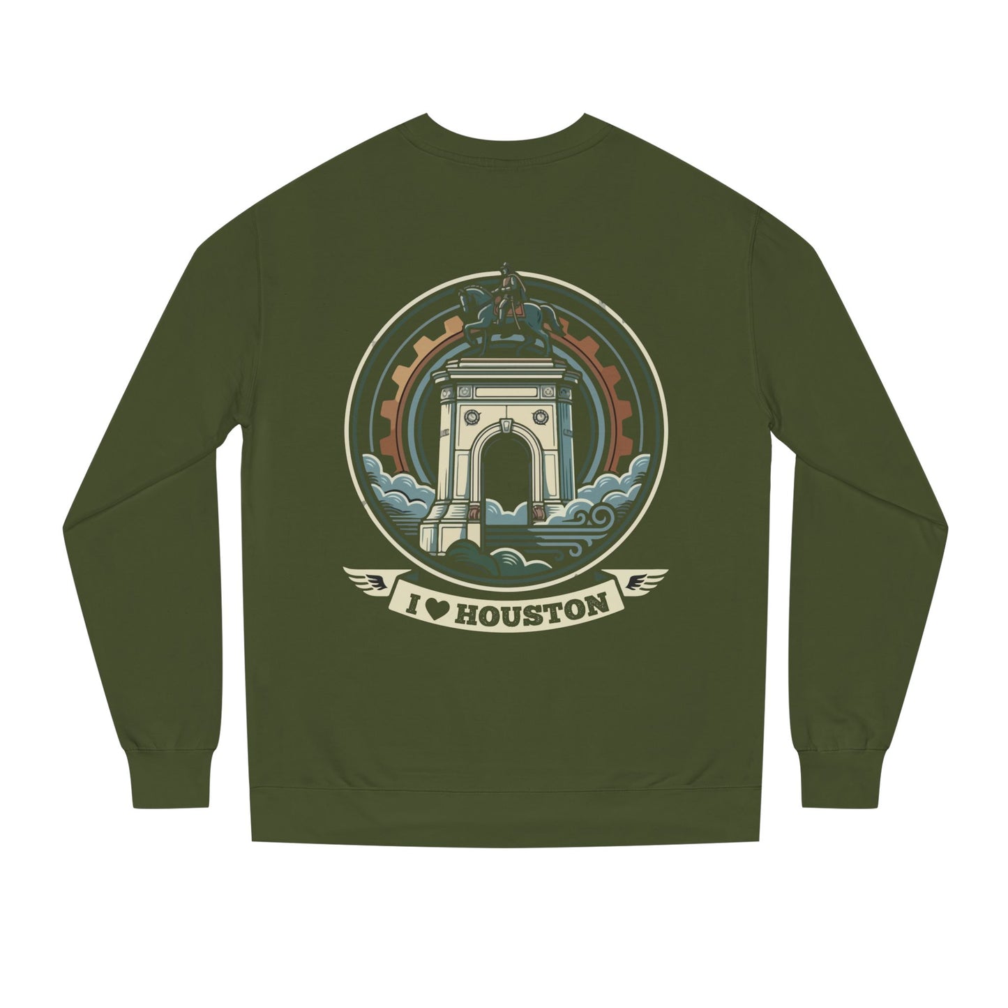 Houston Arch Retro Crewneck Sweatshirt — I  Houston Graphic