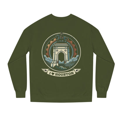 Houston Arch Retro Crewneck Sweatshirt — I  Houston Graphic