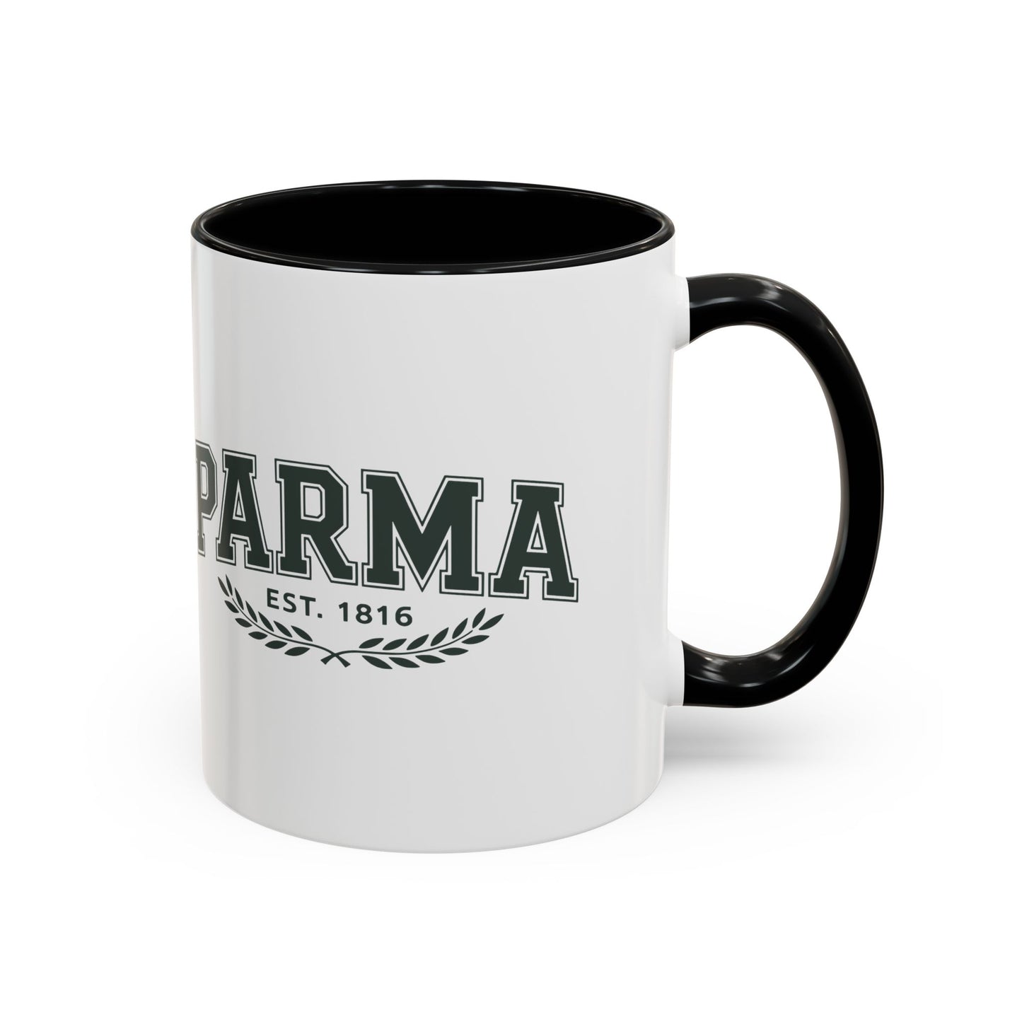 Parma Established 1816 Accent Coffee Mug — Vintage Collegiate Ceramic Coffee Cup