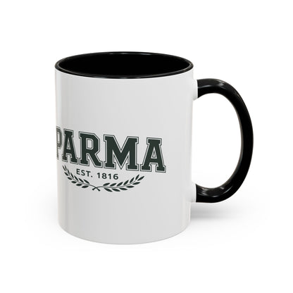Parma Established 1816 Accent Coffee Mug — Vintage Collegiate Ceramic Coffee Cup