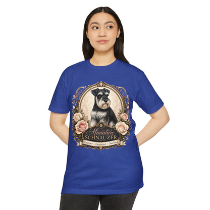 Miniature Schnauzer Floral Portrait T-Shirt