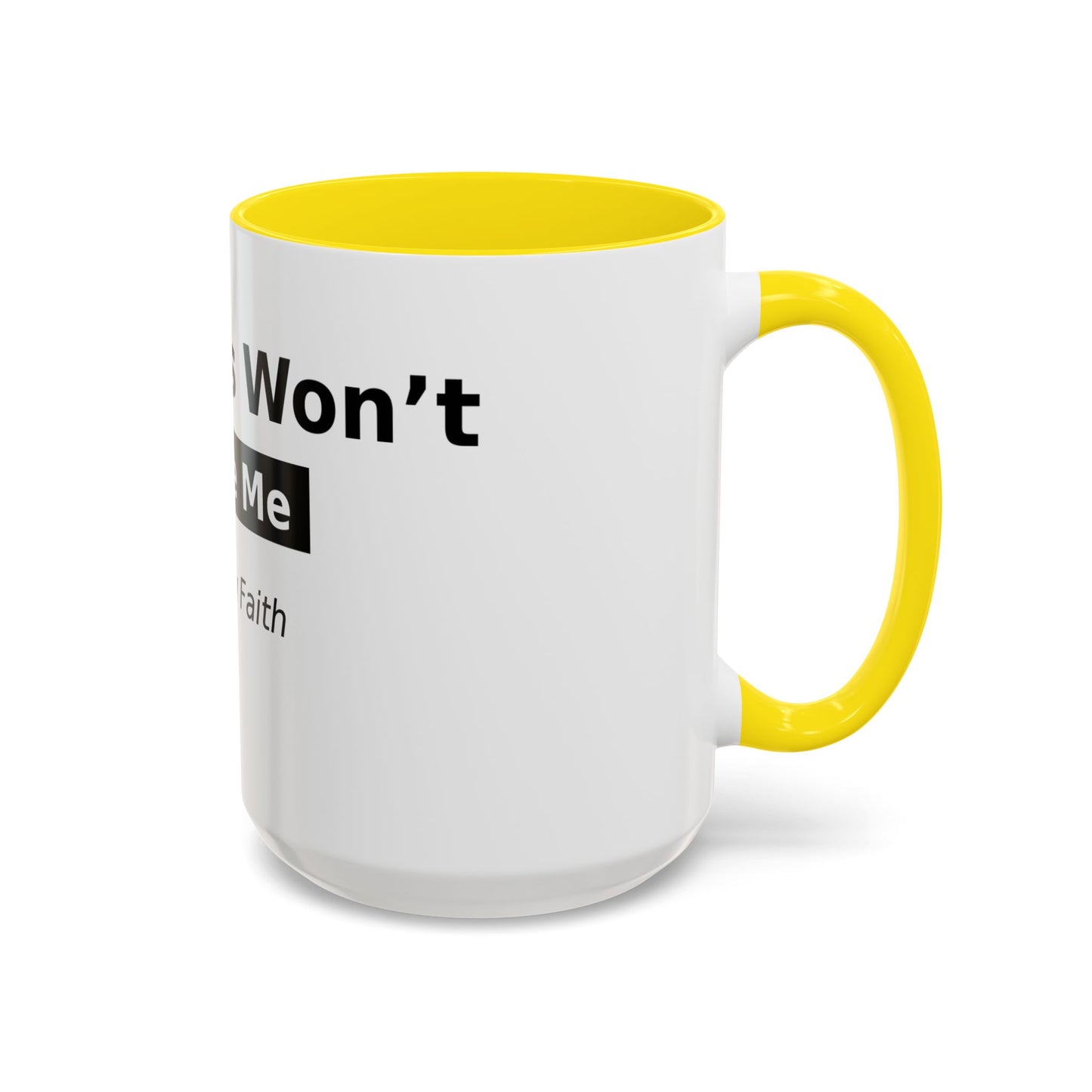 Diabetes Won't Define Me Accent Coffee Mug — "I Walk by Faith" Inspirational Tea Cup