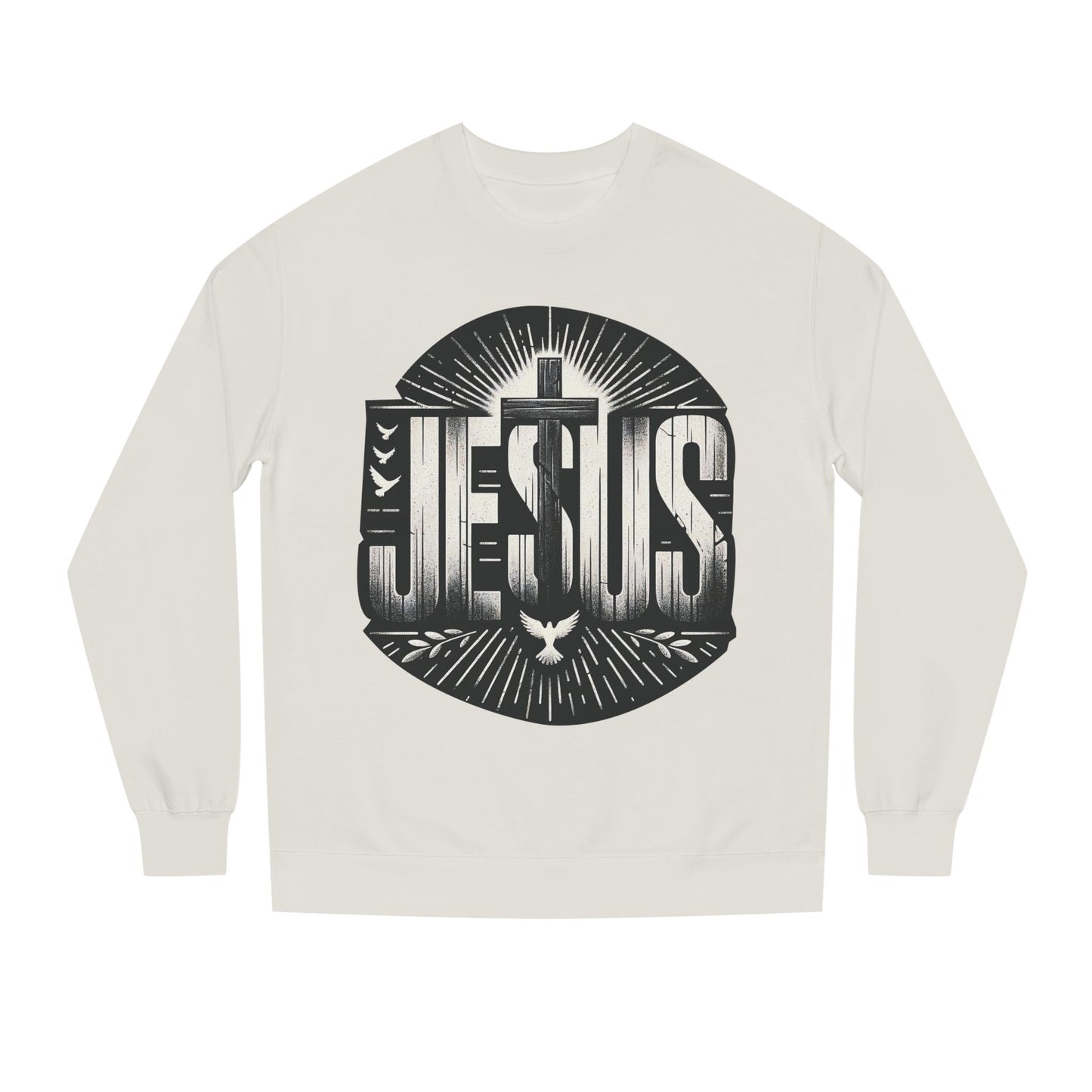 Jesus Graphic Sweatshirt — Vintage Cross & Dove Christian Crewneck