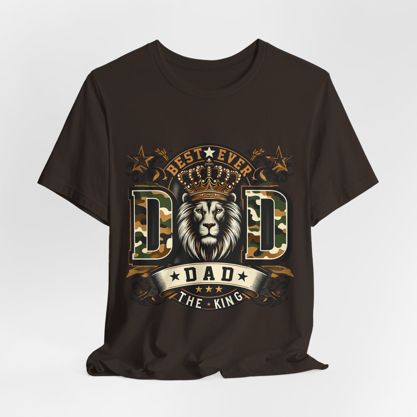 Dad The King Lion Crown T-Shirt — Best Ever Dad Camo Design