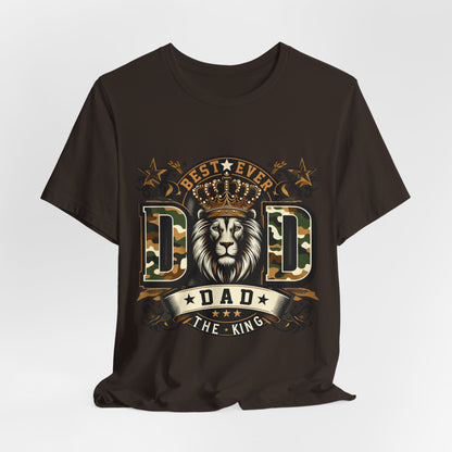 Dad The King Lion Crown T-Shirt — Best Ever Dad Camo Design