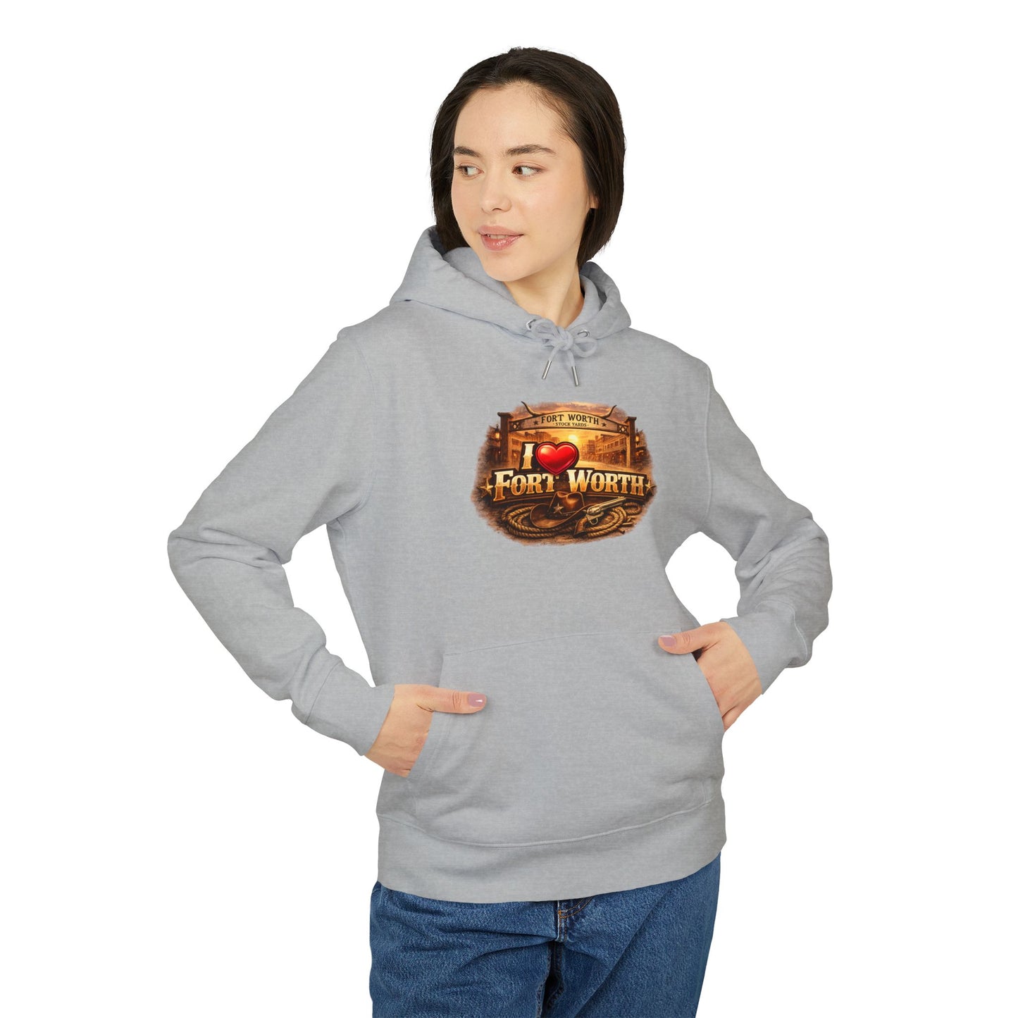 Fort Worth Retro Logo Hoodie — I  Fort Worth City Sweatshirt