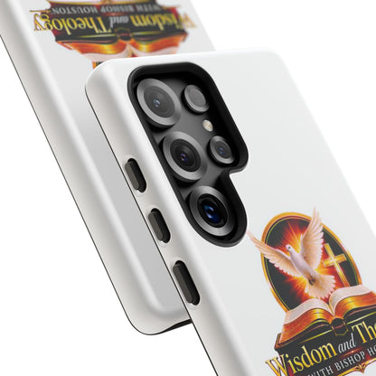 Wisdom and Theology Phone Case — Christian Dove & Cross Protective Tough Case