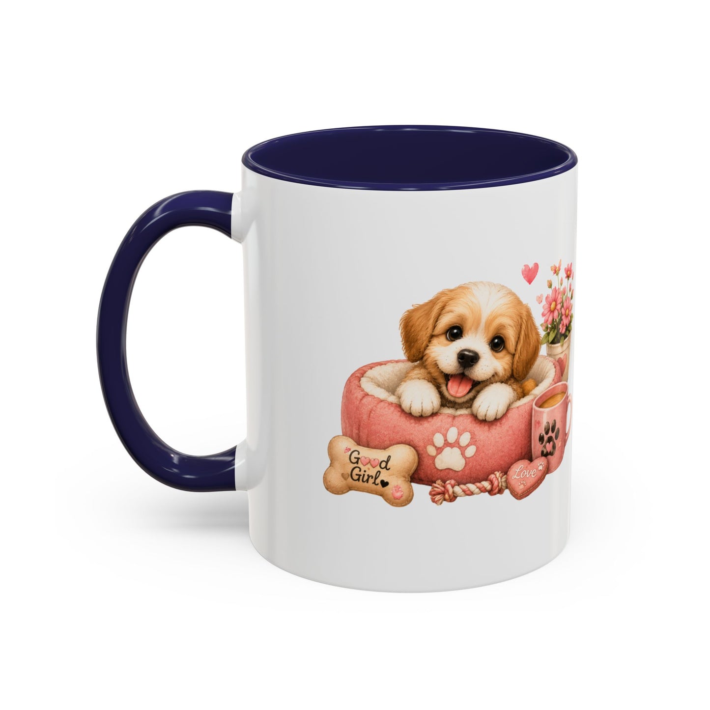 Cute Puppy Coffee Mug — Adorable 'Good Girl' Dog Design, Accent 11/15oz