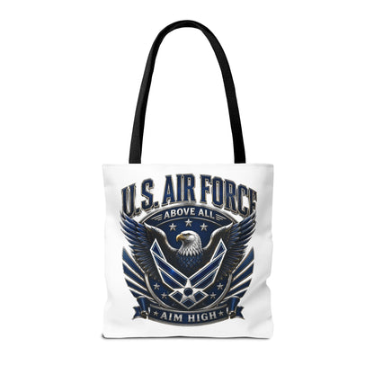 U.S. Air Force Eagle Tote Bag - "Aim High" Military Canvas Tote