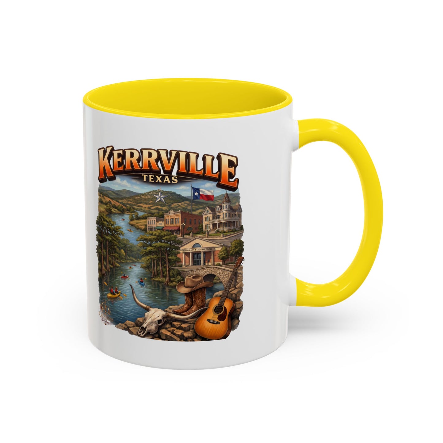 Kerrville Texas Souvenir Coffee Mug — Scenic Riverfront Design (11/15oz)