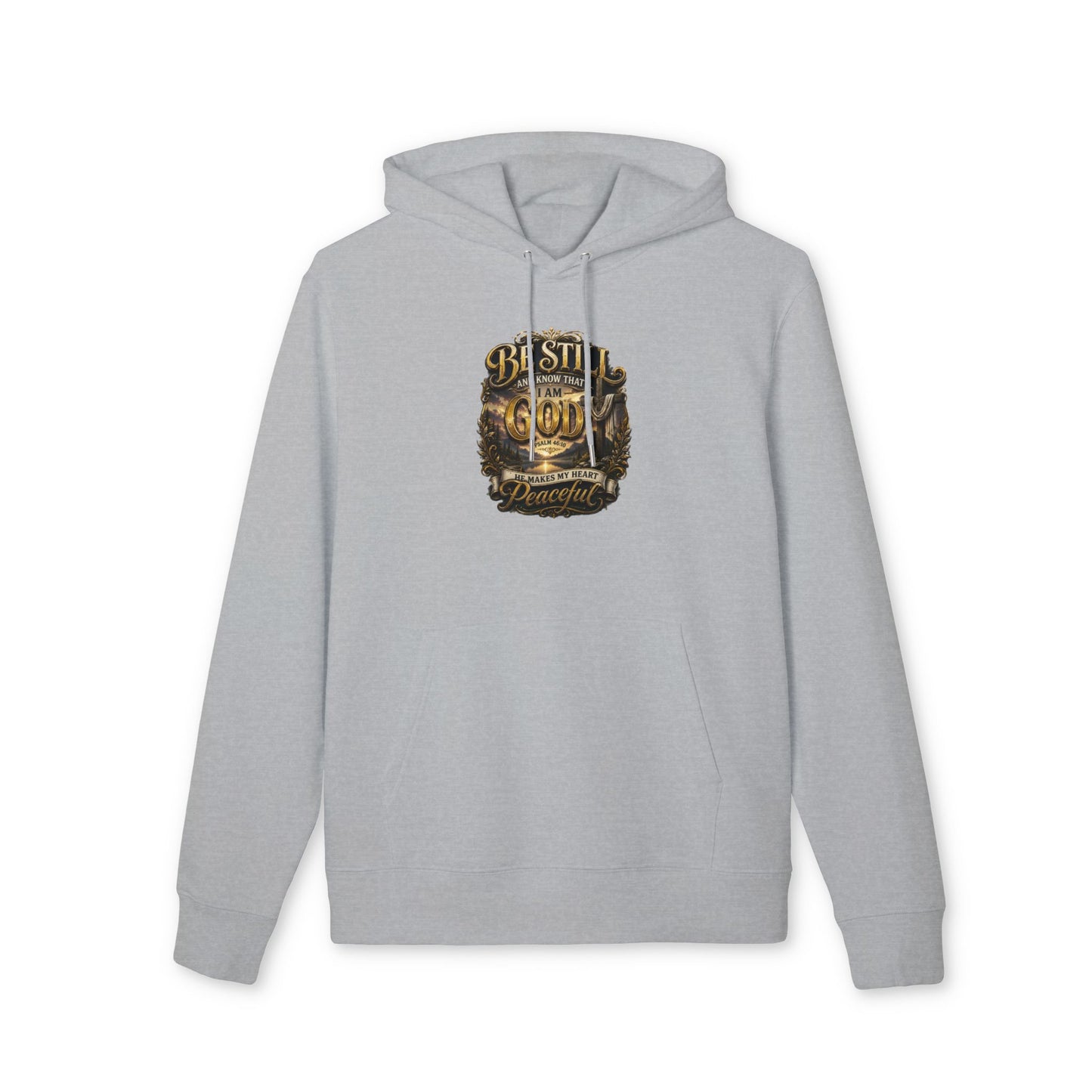 Be Still God Hoodie — Peaceful Faith Graphic Pullover