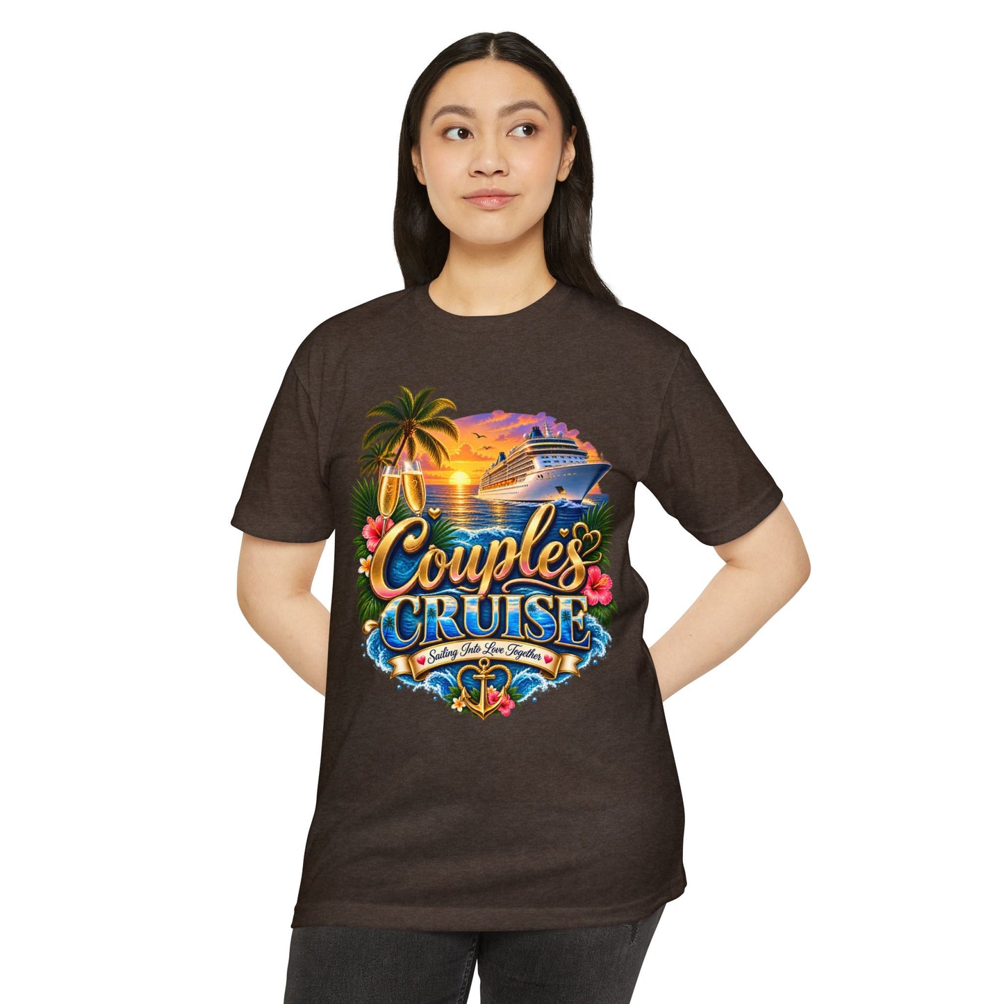 Couples Cruise T-Shirt — Tropical Cruise Vacation Graphic Tee