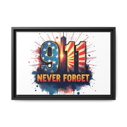 Framed Canvas Wall Art — “9·11 Never Forget” Memorial Print