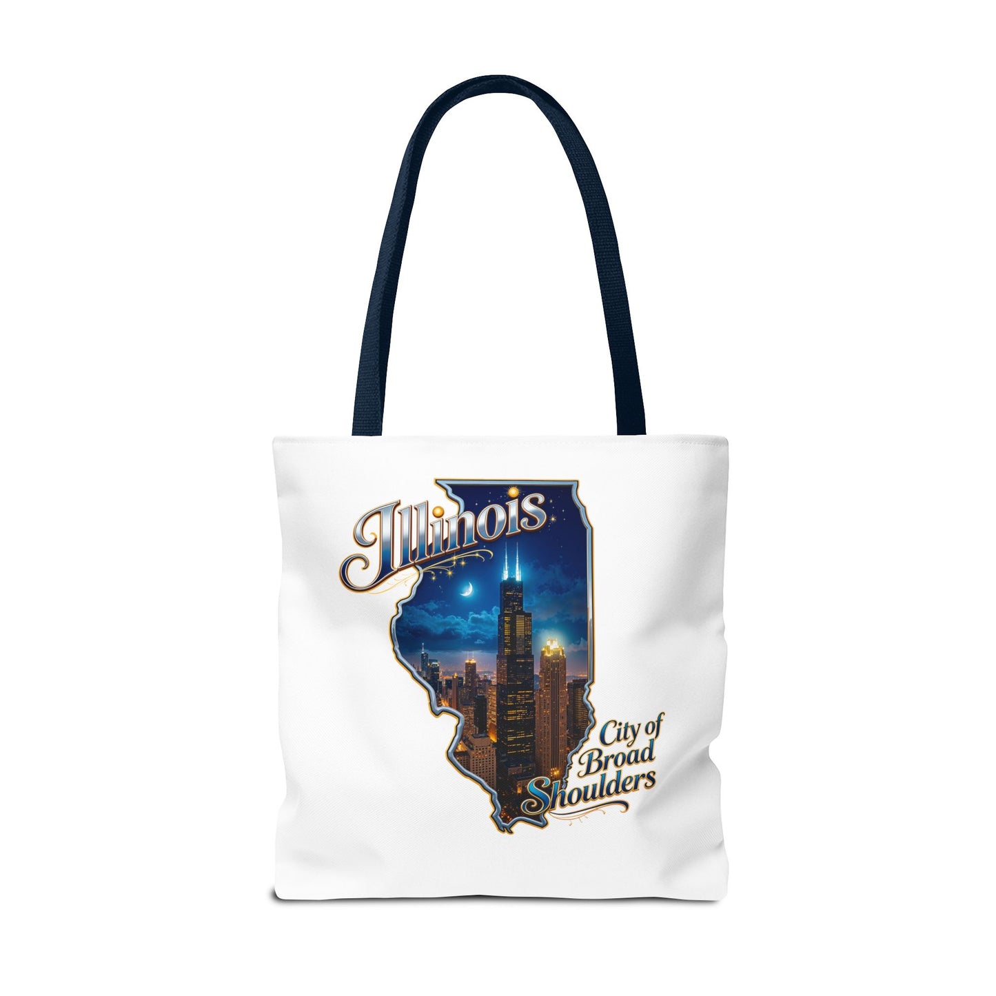 Illinois Skyline Tote Bag — "City of Broad Shoulders" Chicago Night Design