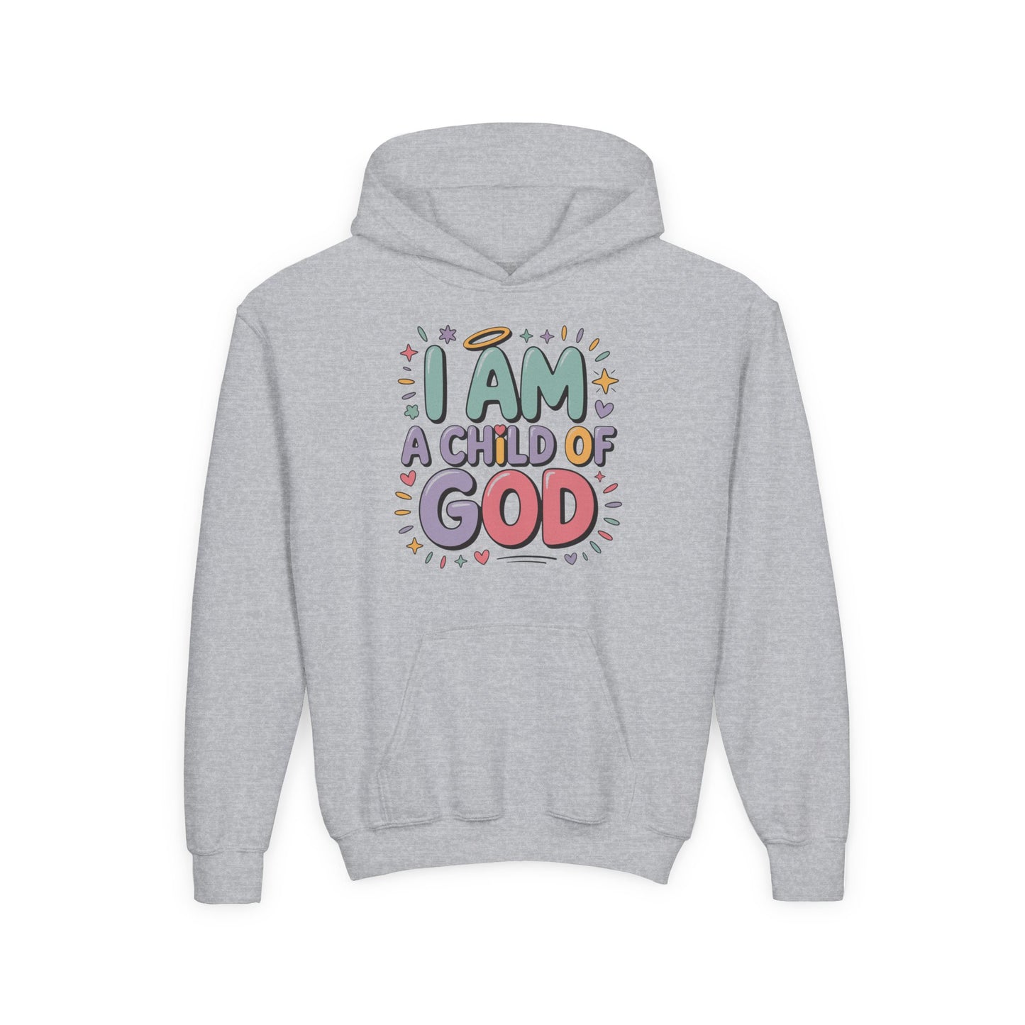 Youth Hoodie — "I Am a Child of God" Inspirational Kids Hooded Sweatshirt