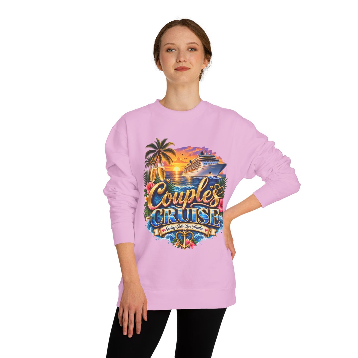 Couples Cruise Sweatshirt — Tropical Sunset Cruise Graphic Crewneck