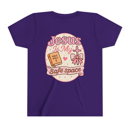 Youth Tee — "Jesus Is My Safe Space" Christian Kids T-Shirt