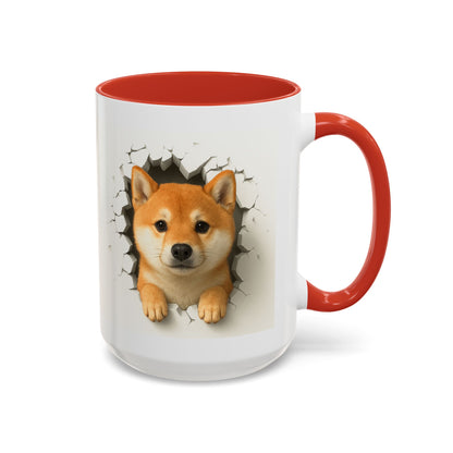 Shiba Inu Peeking Accent Coffee Mug – Cute Dog Lover Gift (11oz, 15oz)