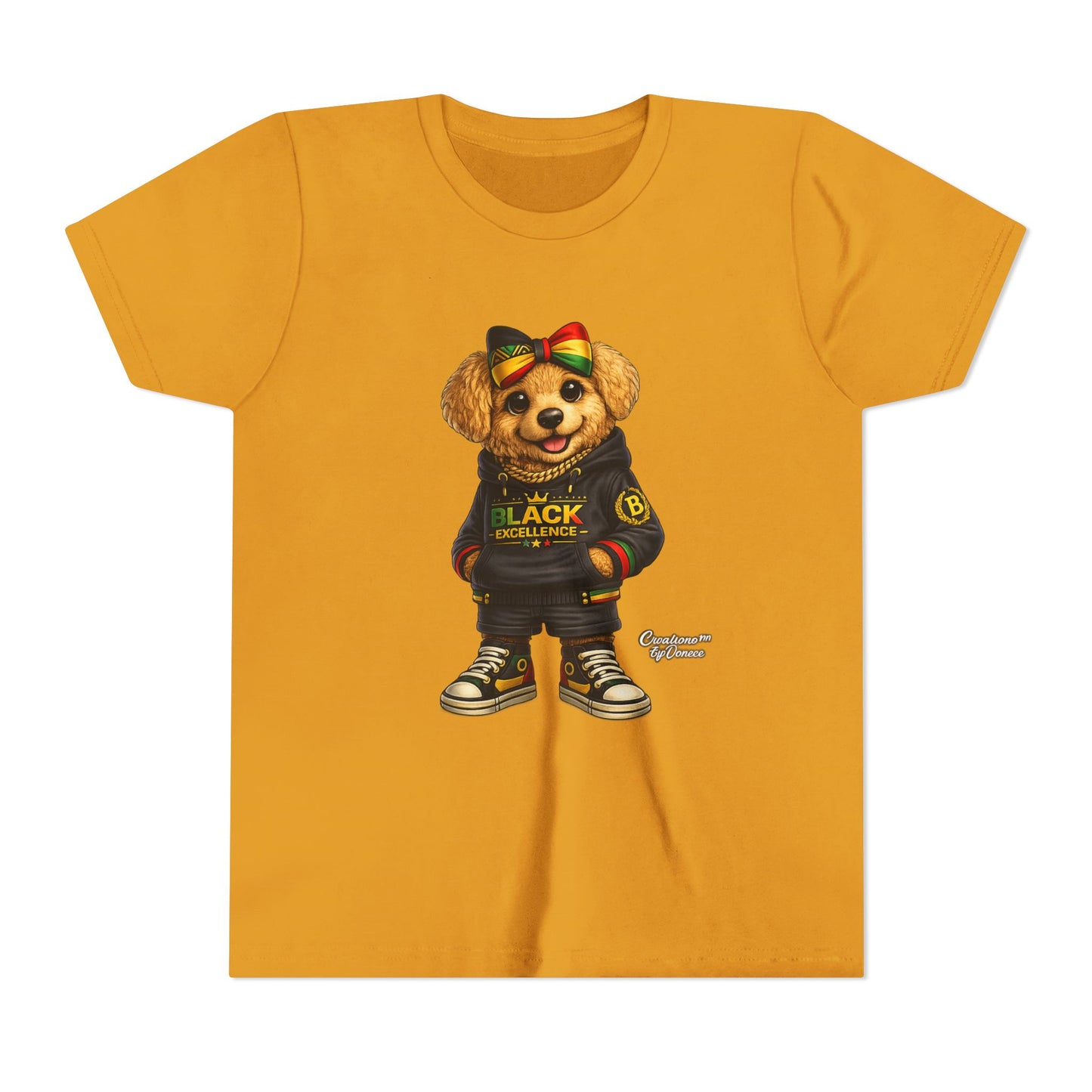 Youth Tee — Rasta Teddy "Black Excellence" Graphic Shirt
