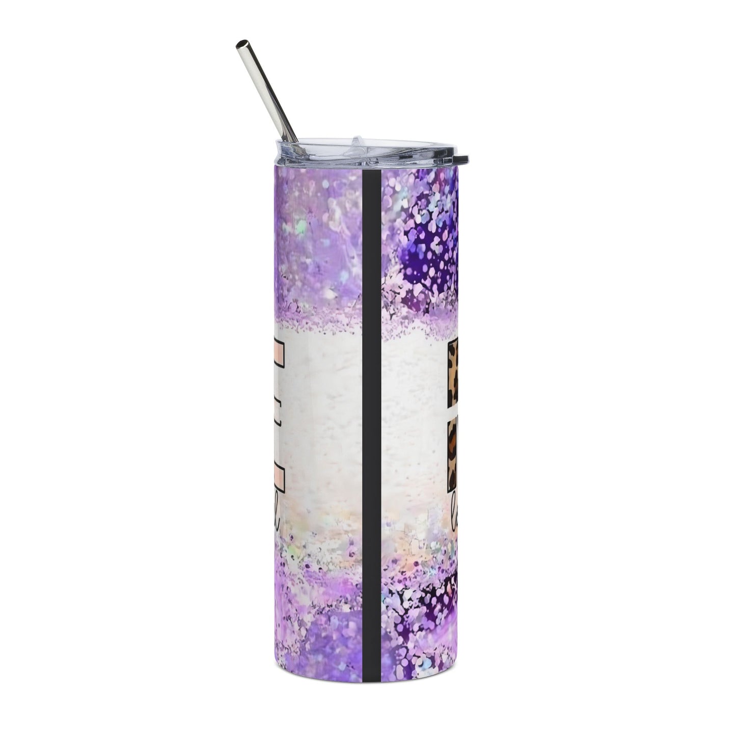 Nurse Leopard Print Purple 20oz Stainless Tumbler — "Love Inspire Heal"