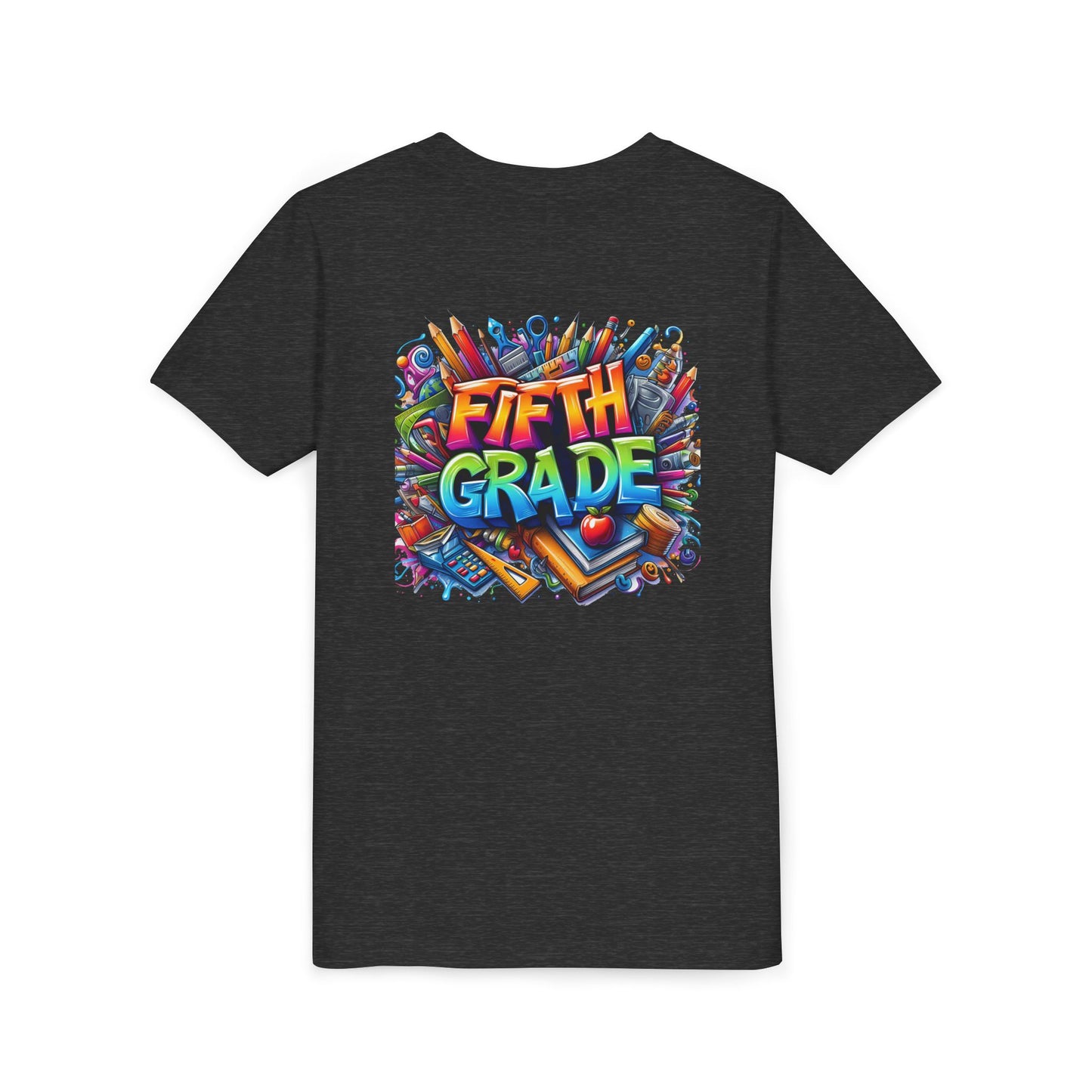 Fifth Grade Kid's Tee - Colorful School Supplies Back to School T-Shirt