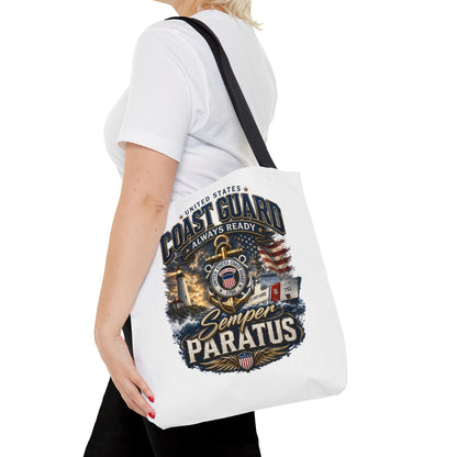 Coast Guard Semper Paratus Tote Bag – U.S. Coast Guard Patriotic Beach & Everyday Carry