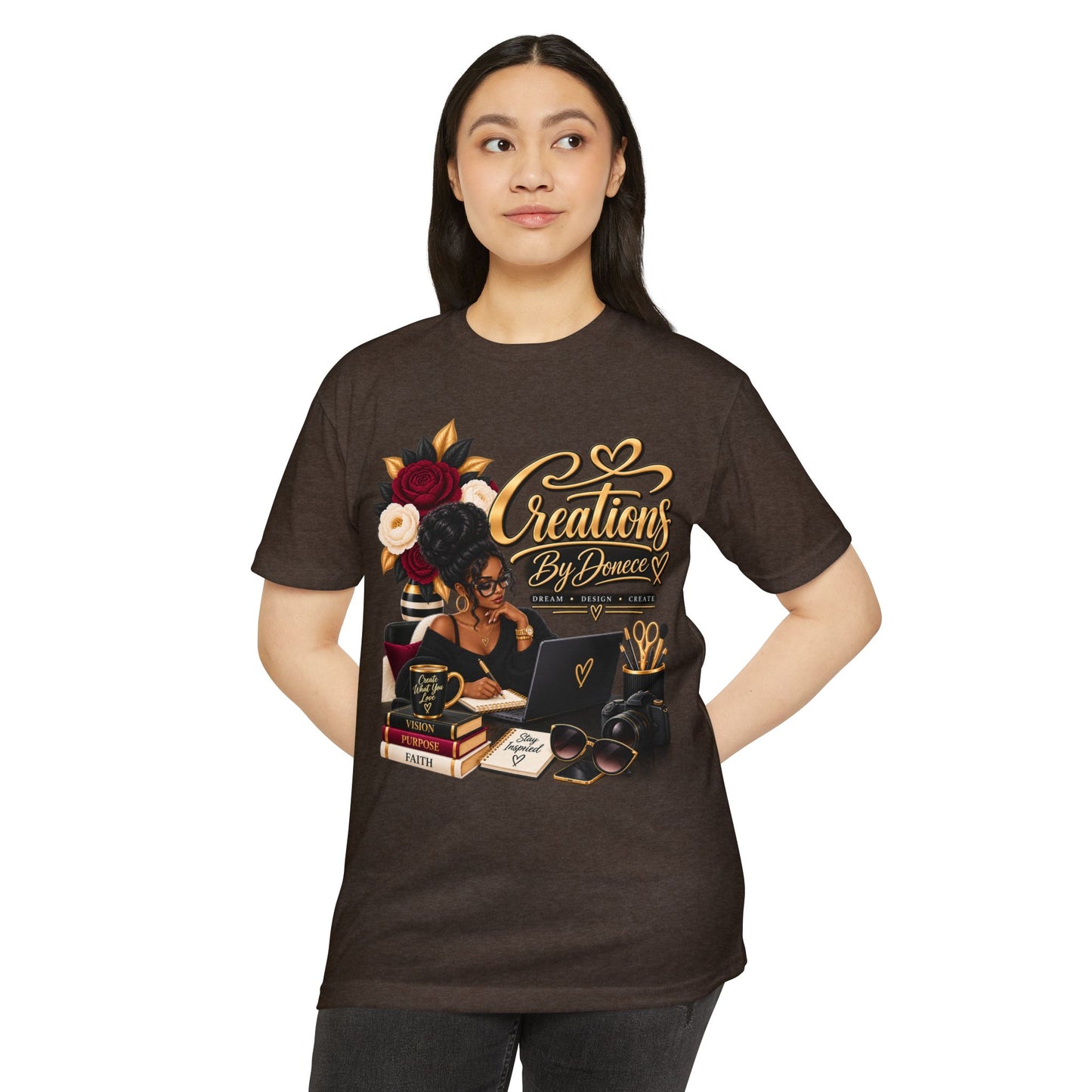 Creations By Denee Graphic T-Shirt — Black Woman Designer Artist Desk Tee