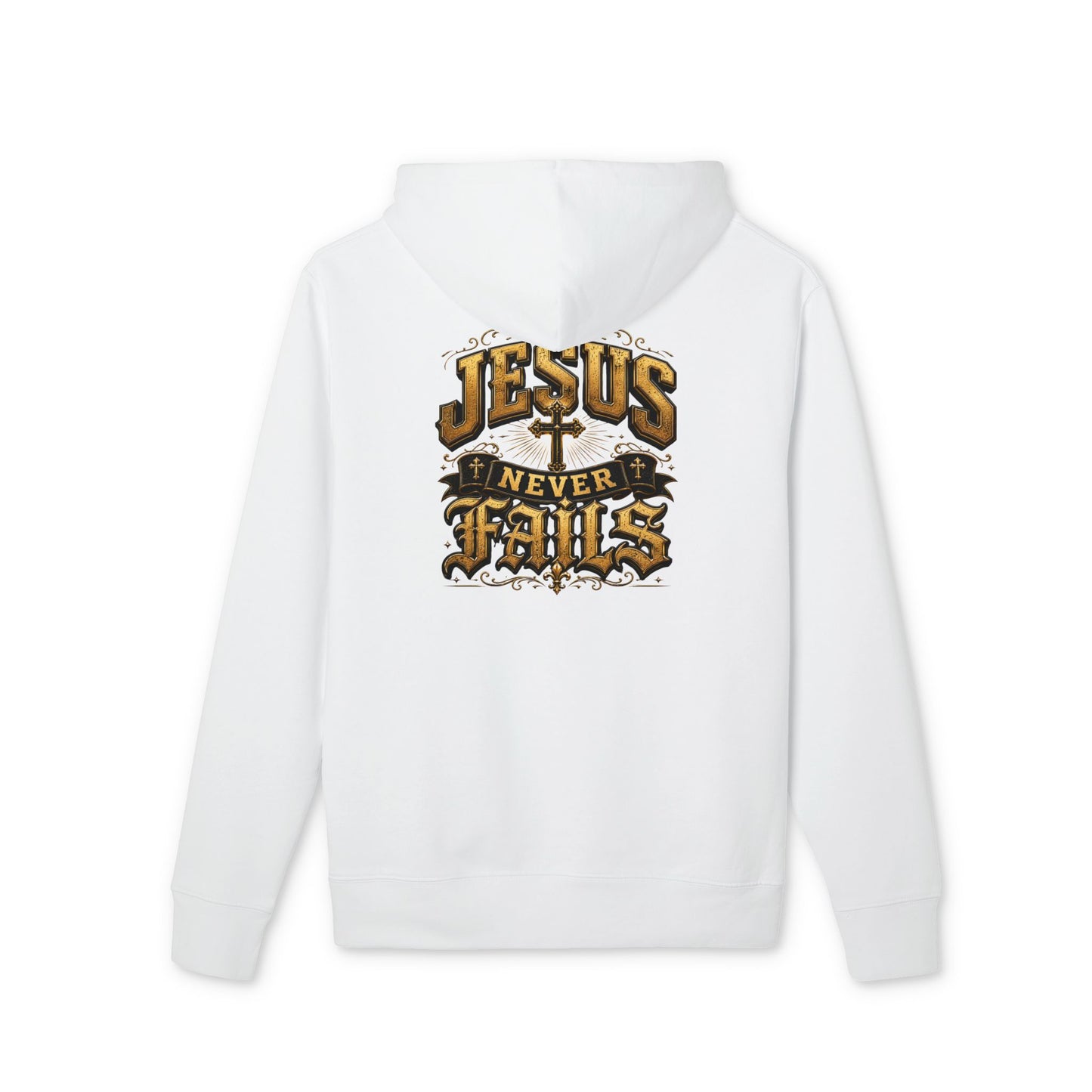 Jesus Never Fails Hoodie — Faith-Based Christian Pullover
