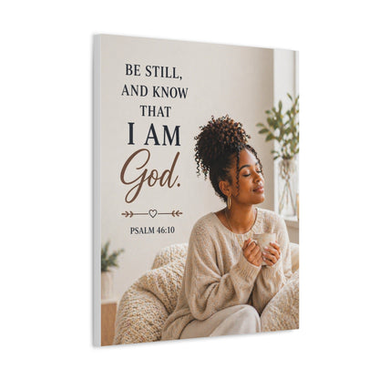 Stretched Canvas - "Be Still and Know That I Am God" Psalm 46:10 Inspirational Wall Art