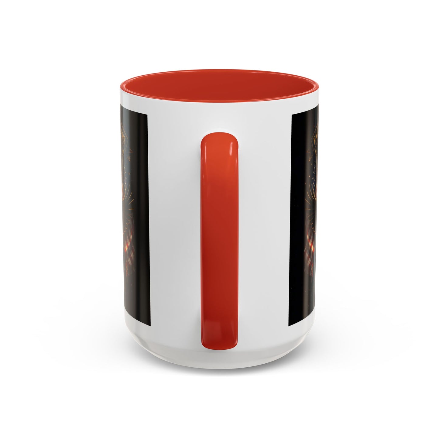 Patriotic Faith & Freedom Accent Coffee Mug — Eagle, Cross & American Flag (1776–2026)