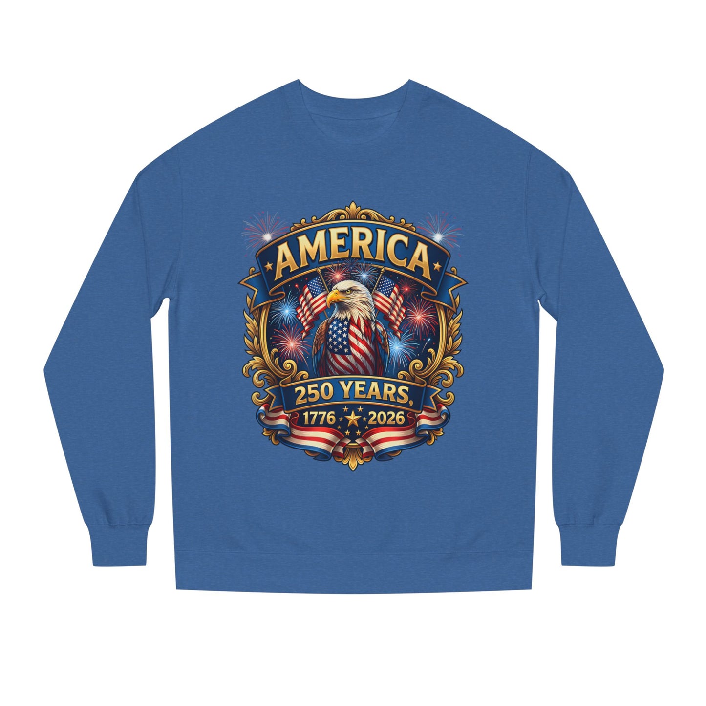 America 250 Years Crewneck Sweatshirt — 1776–2026 Patriotic Eagle Design