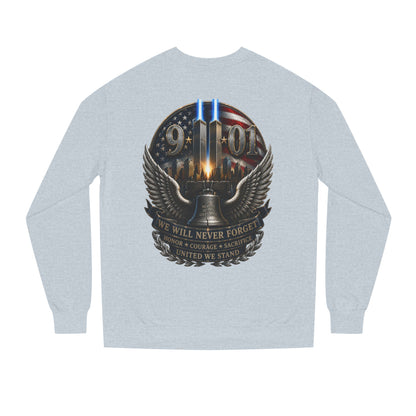 9/11 Memorial Sweatshirt — We Will Never Forget Tribute Crewneck