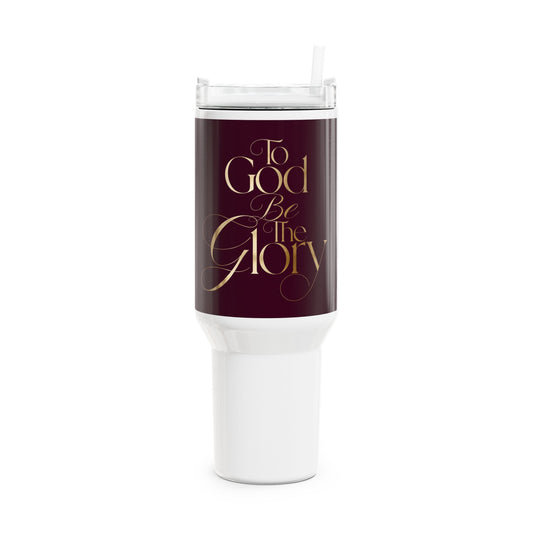 Christian 40oz Tumbler – "To God Be The Glory" Insulated Travel Mug