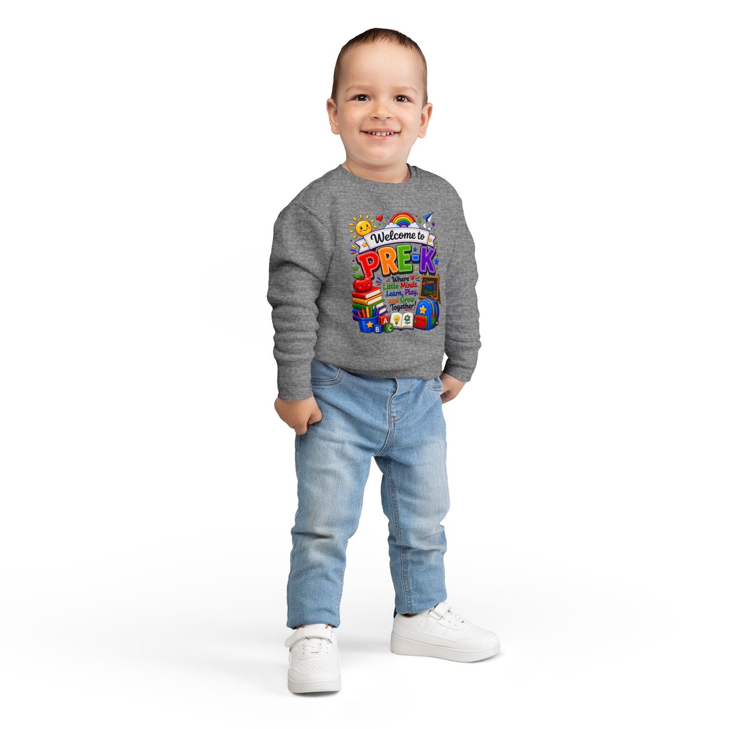 Welcome to Pre-K Toddler Sweatshirt – Colorful Back-to-School Pre-K Kids Crewneck