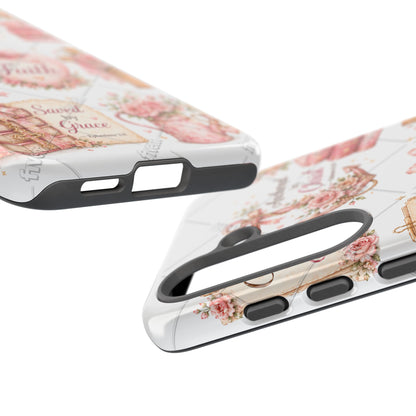 Faith Floral Phone Case – Christian Inspirational Scripture iPhone Cover (Choose Joy, Pray, Faith)