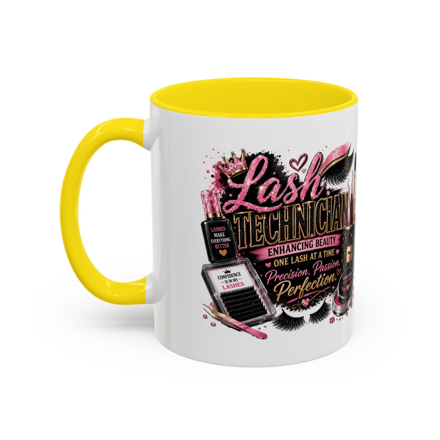 Lash Technician Coffee Mug – 'Enhancing Beauty One Lash at a Time' Accent Mug