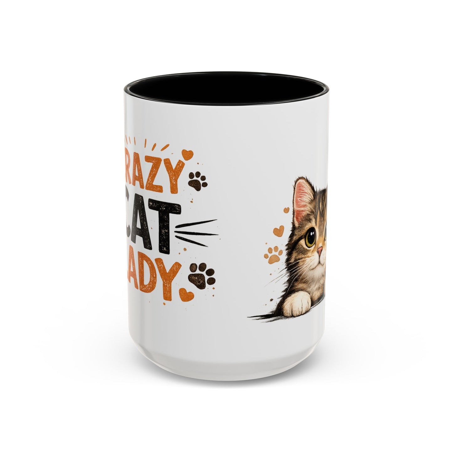 Cat Mug — "Crazy Cat Lady" Cute Kitten Accent Coffee Mug (11/15 oz)