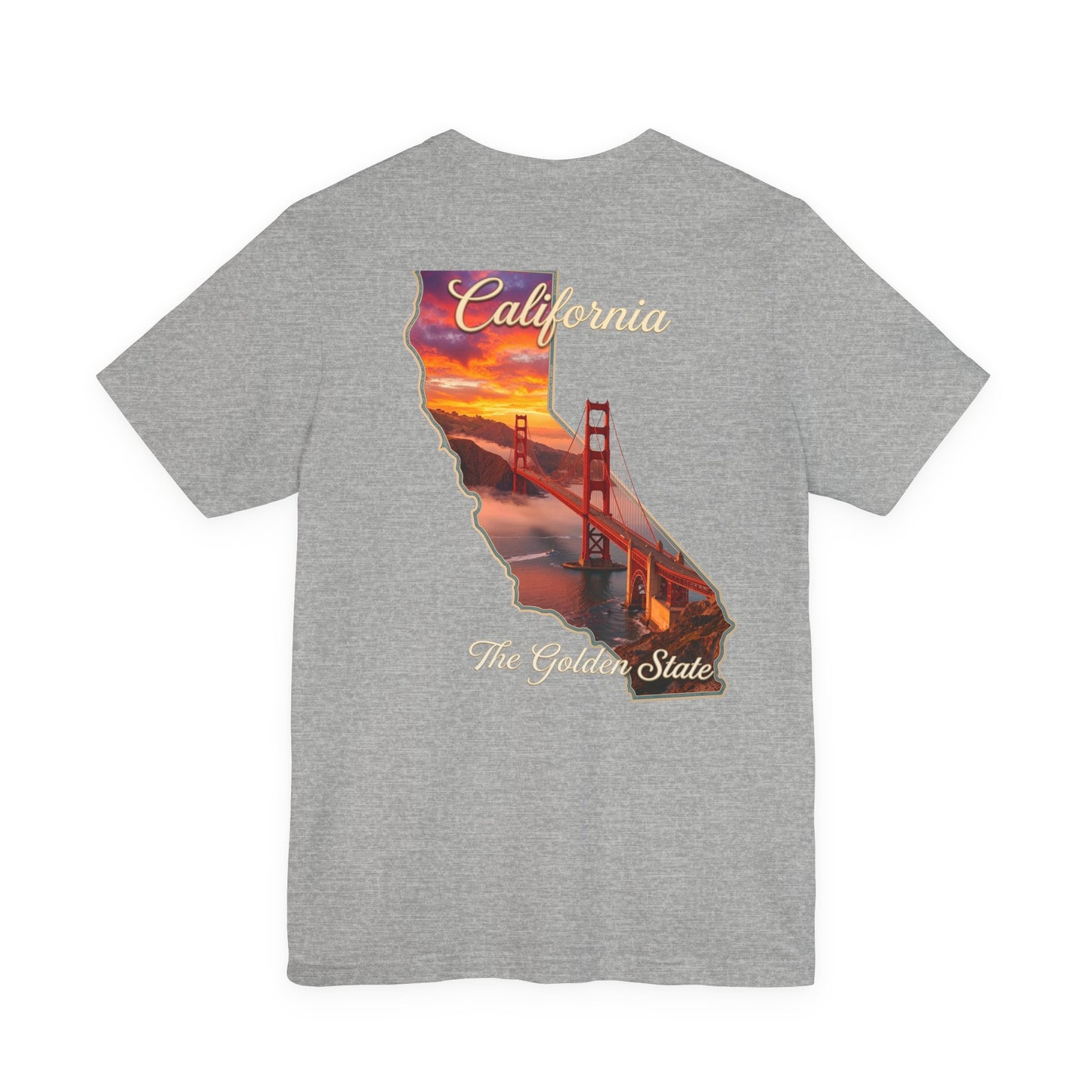 California Golden Gate Tee — "California The Golden State" Sunset Map T-Shirt