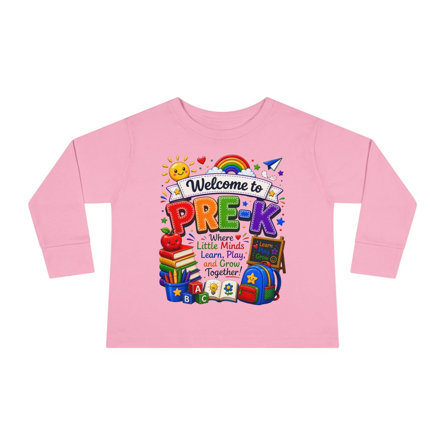 Welcome to Pre-K Toddler Long Sleeve Tee — Cute Back-to-School Preschool Shirt