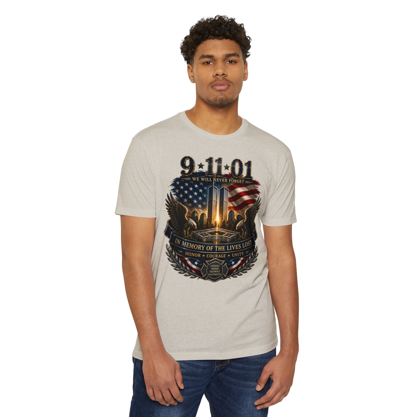 9/11 Memorial T-Shirt – "We Will Never Forget" Tribute Tee