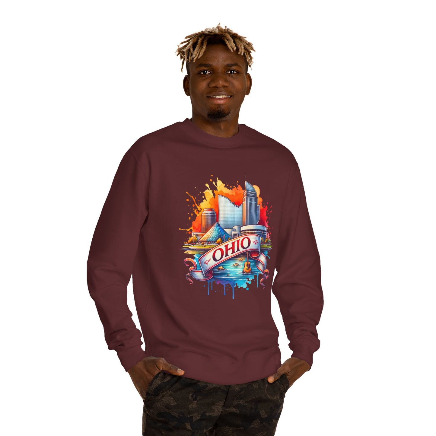 Ohio Skyline Crewneck Sweatshirt – Colorful Cityscape Graphic
